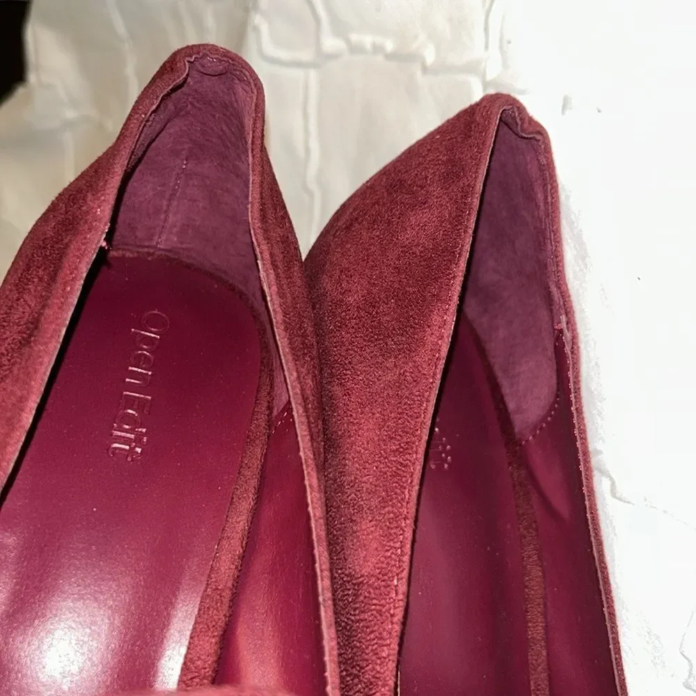 Open Edit in Red Cranberry Slip on Platform Pump Shoes(Size 9.5M)
